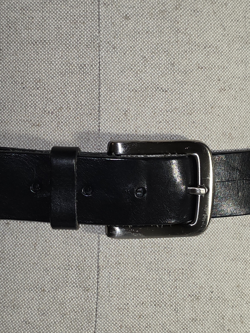 Men's Black Leather Belt with Silver Toned Buckle - Classic Sz 40 Made In Italy